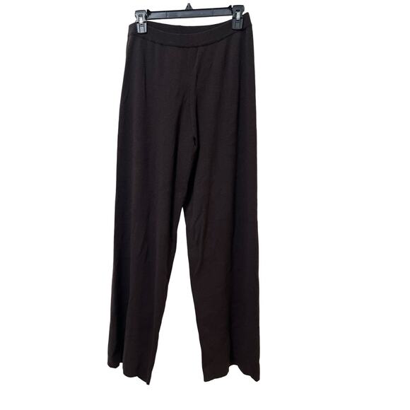 VTG Eileen Fisher Wool Straight Leg Ankle Pants Size M Brown Ethical Capsule - Picture 1 of 5